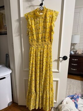 MELLODAY Yellow Floral Maxi Dress